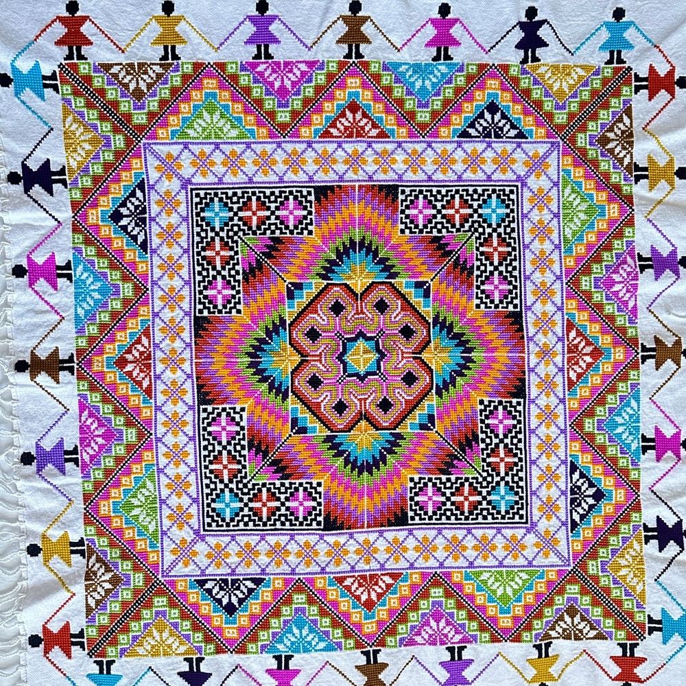 Multicolor Hand made Throw Geometric Design - Picture 3 of 7